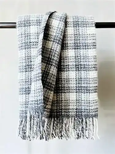 Schafwolldecke JOWOLLINA Wolldecke Plaid mit Fransen