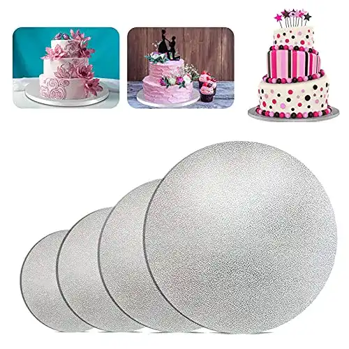 Cake Board JIASHA Rund, 4 Stück Tortenunterlage, beschichtet