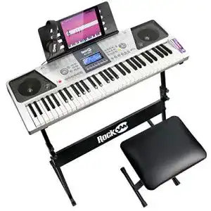 Keyboard mit Leuchttasten RockJam 61 Tasten Keyboard Klavierset