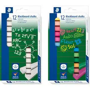 Tafelkreide Staedtler 24 Wand 12 weiß + 12 farbig sortiert