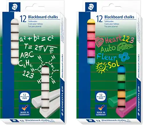 Tafelkreide Staedtler 24 Wand 12 weiß + 12 farbig sortiert