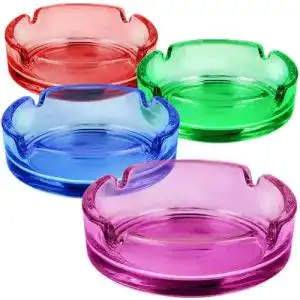 Aschenbecher com-four ® 4X aus Glas farbig 5 mm dickes Glas