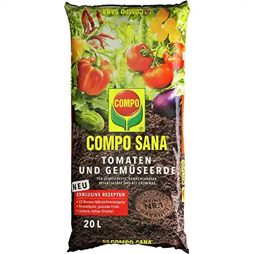 Die beste Tomatenerde Compo SANA Tomaten- und Gemüseerde 20 Liter 2026 Test Bestseller Tomatenerde Compo SANA Tomaten- und Gemüseerde 20 Liter