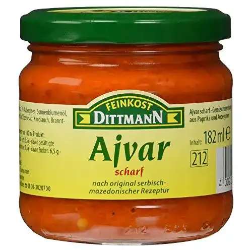 Ajvar Feinkost Dittmann Dittmann scharf, 6er Pack (6 x 182 ml)