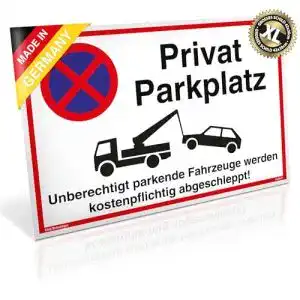 Privatparkplatz-Schild Dreifke, Alu 42 x 30 cm mit UV-Schutz