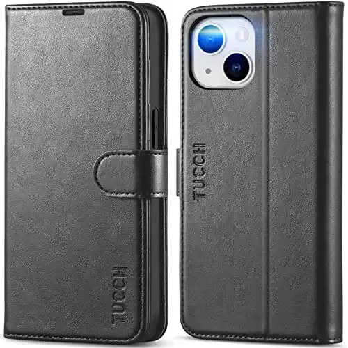 iPhone-14-Leder-Case TUCCH Handyhülle für iPhone 14 Hülle TPU