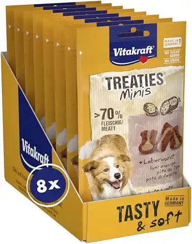 Vitakraft-Hundefutter Vitakraft Treaties Minis Leberwurst, 8x 48g
