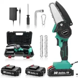 Mini-Kettensäge HUWDER Schnurloses Kit, 4-Zoll-Einhand-Elektro