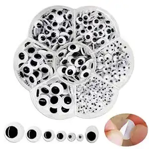 Wackelaugen FANGZIDM 500 Stück Selbstklebende 4mm-12mm