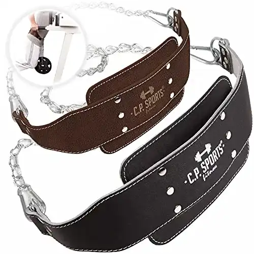 Dip-Gürtel C.P.Sports C.P. Sports Dip Gürtel Leder mit Stabiler Kette