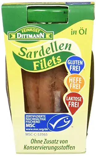 Sardellen Feinkost Dittmann in Sonnenblumenöl MSC zertifiziert