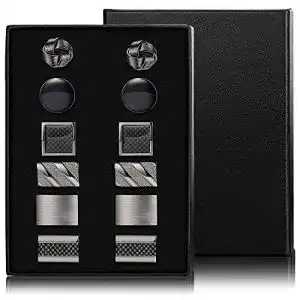 Manschettenknöpfe YADOCA 6 Paar Classic Herren Silber mit Box