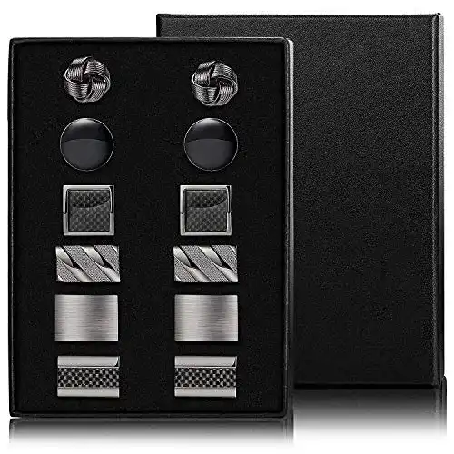 Die beste Manschettenknöpfe YADOCA 6 Paar Classic Herren Silber mit Box 2026 Test Bestseller Manschettenknöpfe YADOCA 6 Paar Classic Herren Silber mit Box