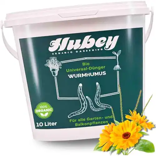 Wurmhumus hubey für Pflanzen, 10 l, Bio Dünger