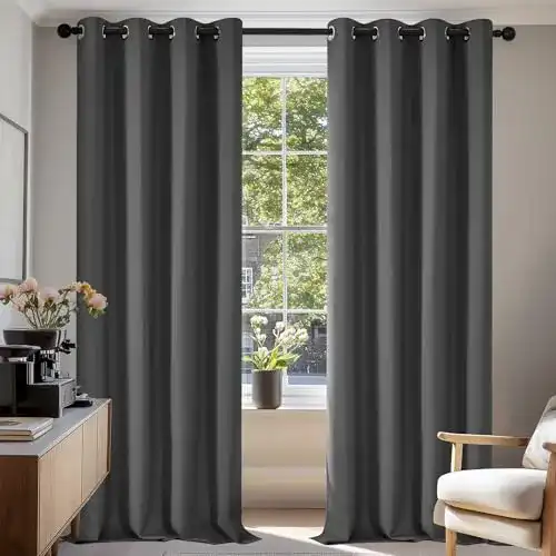 Thermovorhang Deconovo Blickdicht Gardinen mit Ösen, 2er Set