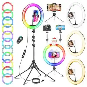 Selfie-Ringlicht GerTong 12 Zoll Ringlicht mit Stativ Handy, Tisch