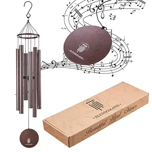 Windspiel BLESSEDLAND Premium 41“, tiefer Ton, 6 Metal Tubes