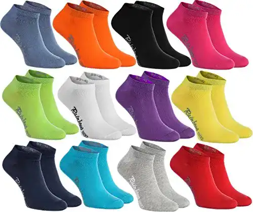 Bunte Socken Rainbow Socks, Baumwolle Bunte Sneaker Socken