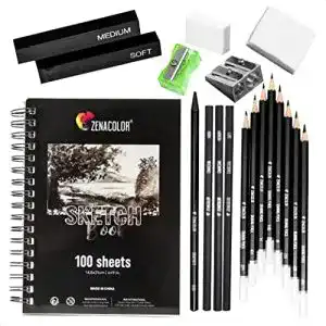 Skizzenbuch Zenacolor Komplettes Zeichnen Set mit Zeichenblock