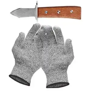 Austernmesser Hondex Set mit und Schnittfeste Handschuhe Austernöffner und Schnittschutzhandschuhe