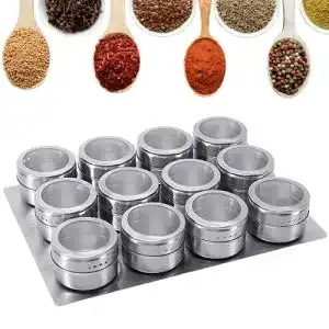 Gewürzdosen GoMaihe 12 Stück Magnetisch Edelstahl Set, Rund
