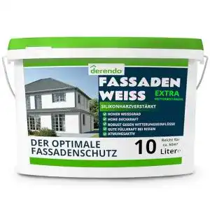 Silikonharzfarbe derendo silikonharzverstärkte Fassadenfarbe, 10l