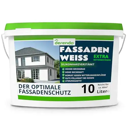 Silikonharzfarbe derendo silikonharzverstärkte Fassadenfarbe, 10l