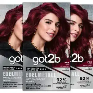 Rote Haarfarbe Got2B Edelmetall M68 Ruby Metallic Stufe 3, 3 x
