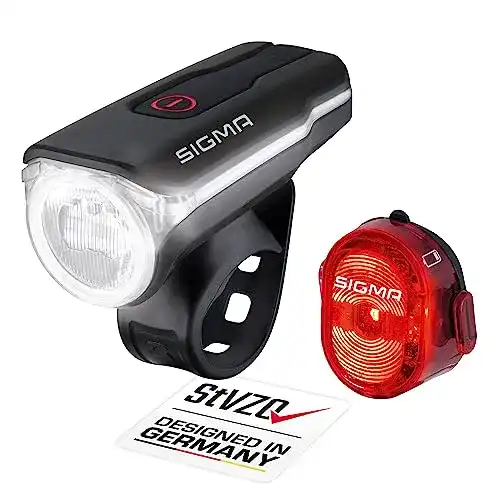 Fahrradlampe SIGMA SPORT LED Fahrradbeleuchtung-Set AURA