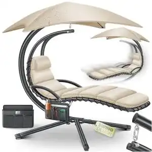 Schaukelliege KESSER ® Schwebeliege mit Sonnenschirm