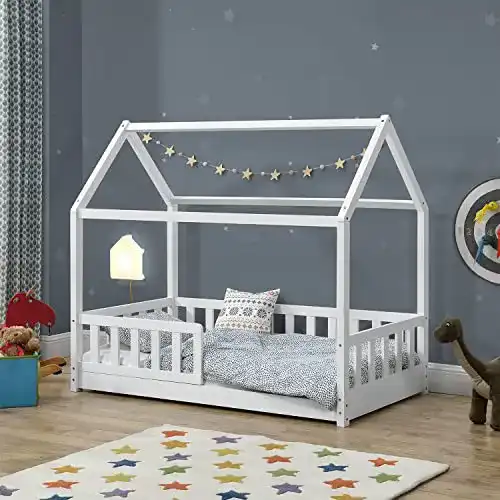 Hausbett ArtLife Kinderbett Marli 80 x 160 cm mit Lattenrost, Dach