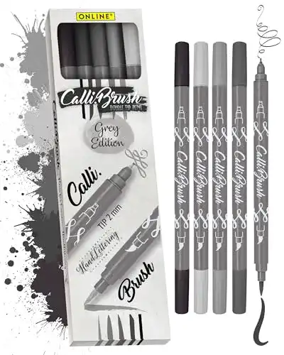 Die beste Kalligraphie-Stift Online 19105 Calli.Brush Grey, 5er Set 2026 Test Bestseller Kalligraphie-Stift Online 19105 Calli.Brush Grey, 5er Set