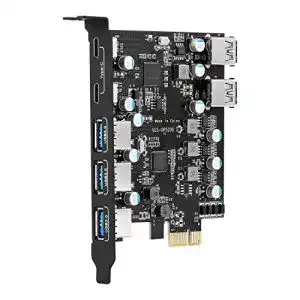 USB-PCI-Karte ULANSEN 7-Port PCI-E auf Typ C (2), Typ A (5)