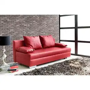 Rotes Sofa lifestyle4living Sofa mit Schlaffunktion und Bettkasten