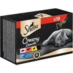 Katzenleckerlies Sheba Creamy Snacks – Cremig 18 x 12 g