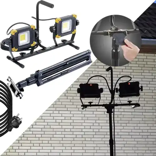 Baustrahler Northpoint LED mit ausziehbarem Quick Release Stativ