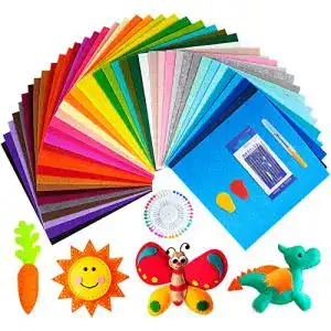 Filzstoff Anstore 42 Farben ,15 x 15 cm Bastelfilz Farbig Filz Set