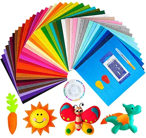 Filzstoff Anstore 42 Farben ,15 x 15 cm Bastelfilz Farbig Filz Set
