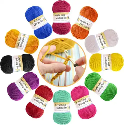 Wolle NETUME 12er Pack Garn Zum Stricken, Bunt