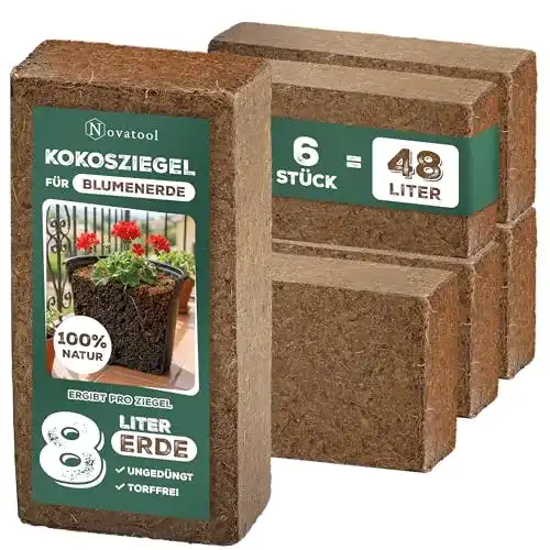 Kokoseinstreu Novatool 6X Terrarium Ziegel | 48 Liter | 650g