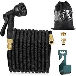Flexibler Gartenschlauch (30m) N\A mit 8 Funktion, Schwarz