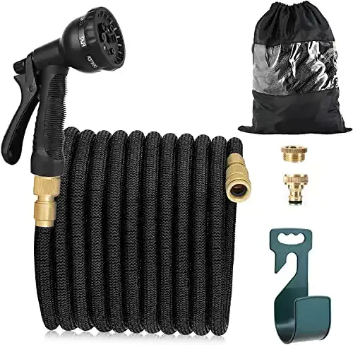 Flexibler Gartenschlauch (15m) N\A mit 8 Funktion, Schwarz