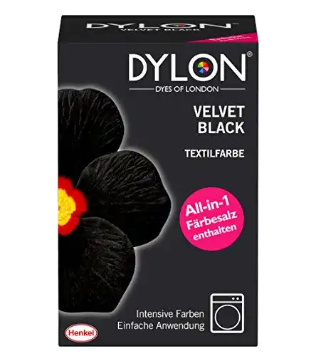 Textilfarbe Schwarz Dylon Textilfarbe, Velvet Black, 1er Pack
