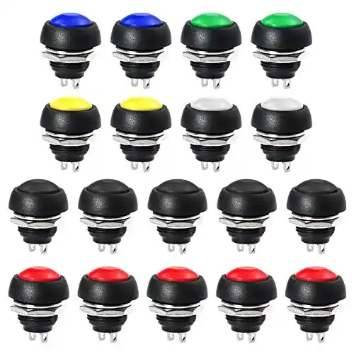 Taster WayinTop 18 Stück 12mm Mini Momentary Push Button