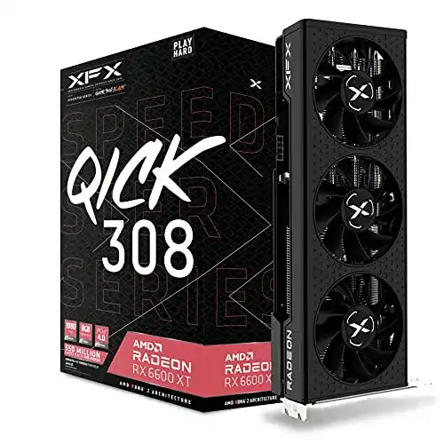 8GB-Grafikkarte XFX Speedster QICK308 Radeon RX 6600 XT Black