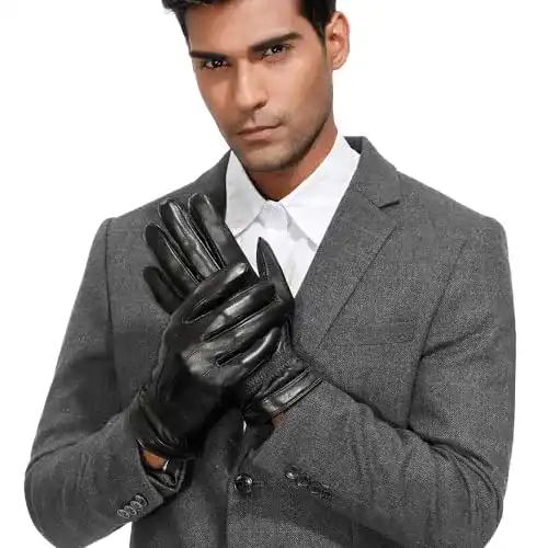Lederhandschuhe Herren Acdyion Herren Winter Lederhandschuhe Warm