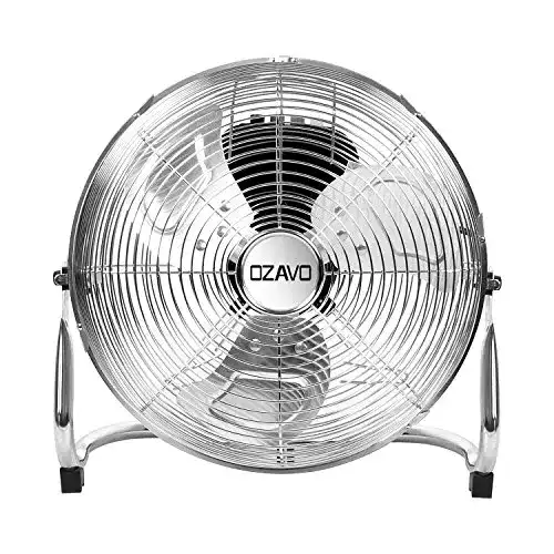 Bodenventilatoren OZAVO Standventilator, Windmaschine ⌀35/45/50 cm mit 3 Laufgeschwindigkeiten, Bodenventilator Power, Tischventilator Metall, Luftkühler, verstellbare Neigungswinkel, 50/80/100 W
