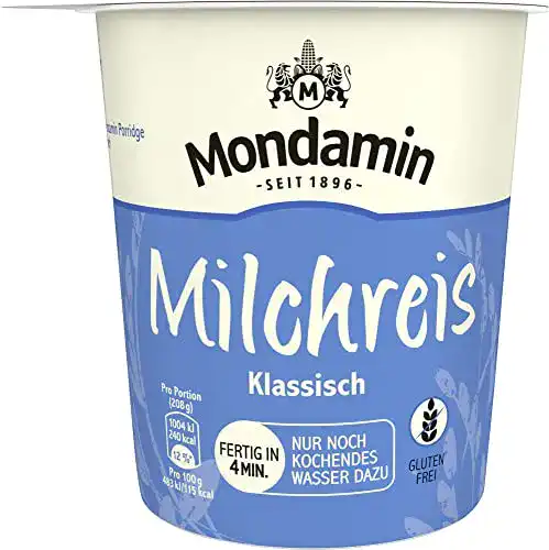 Milchreis Mondamin klassisch für unterwegs glutenfrei, 8 x 58 g