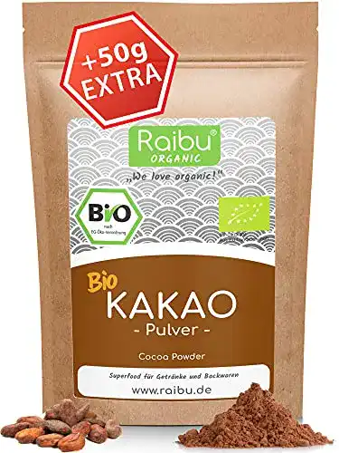 Rohkakao RAIBU ® Kakao Pulver BIO Vegan 500g + 50g extra