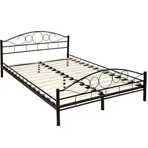 Bett 140×200 TecTake Metallbett Bettgestell Art inkl. Lattenrost